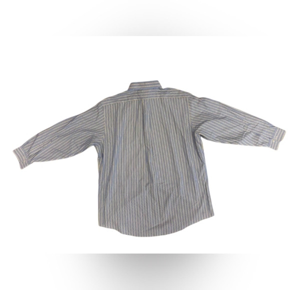 Brooks Brothers Button Down Striped Blue/White/Yellow Size 17 1/2 - 34 EUC - Picture 6 of 10